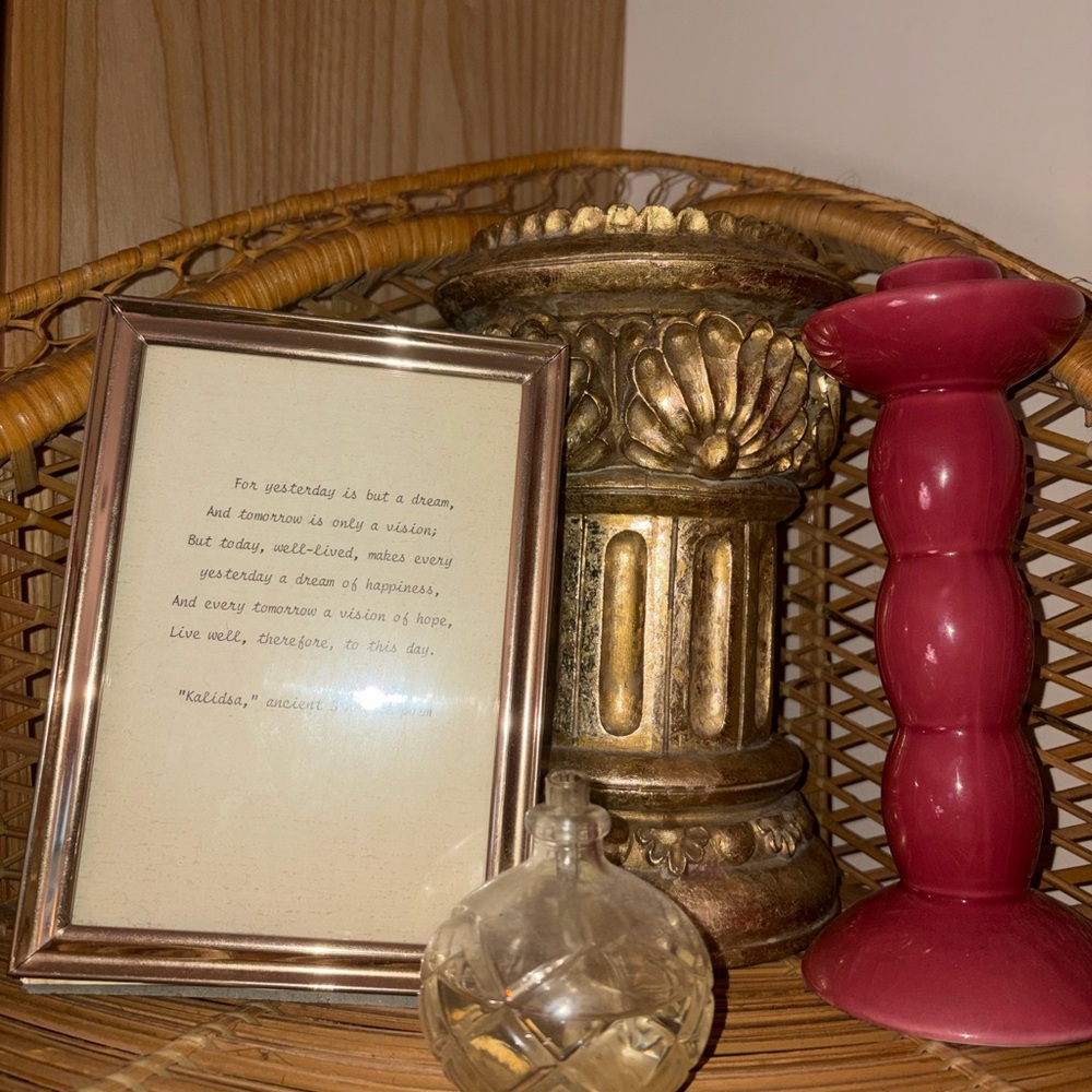 Gold column decor accent